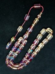 Sistem püsküllü kapsül kesim 8x12 mm ölçülü sıkma kehribar tesbih