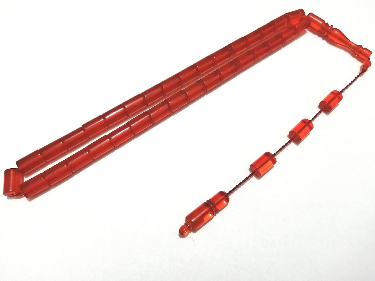 Sistem Püsküllü Kesme Model 7x11 mm Ateş Kehribar Tesbih