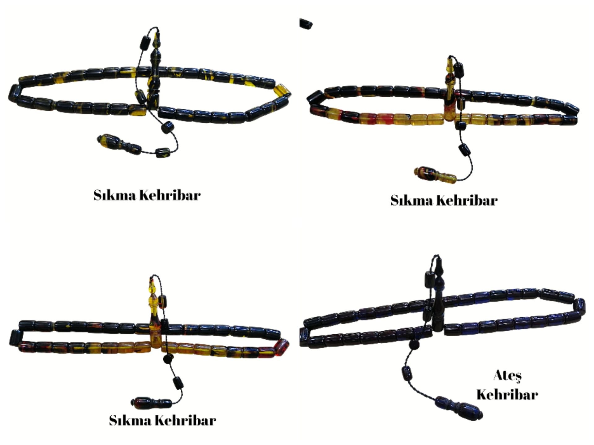 4 lü Lot Kapsül Kesim İşçilikli Ateş&Sıkma Tesbihler