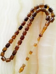 Sistemli Imamesi İşçilikli Kolleksiyonluk özel İşçilikli Atölye Yapımı Hareli Sıkma Kehribar Tesbih