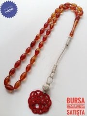 Çektikçe Parlayacak Kazaz Püsküllü Hareli Sıkma Kehribar Tesbih