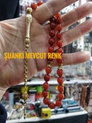 Özel Tasarım Püsküllü Tombul Beyzi Kesim Özel İşçilikli Sıkma Kehribar Tesbih