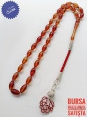 Çektikçe Parlayacak Kazaz Püsküllü Hareli Sıkma Kehribar Tesbih