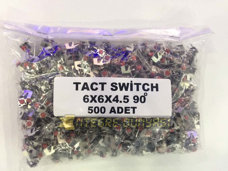 6x6x4.5 Tact Switch 90° 500 Adet