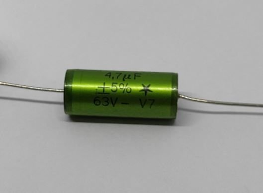 4.7UF 63V  %5 10X26 Axial Polyester Kondansatör