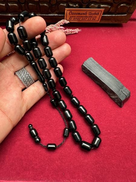 Kapsül Model Sade Erzurum Oltu Taşı Tesbih