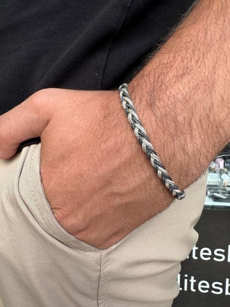 Özel Tasarım Gümüş Örgü Model Bileklik