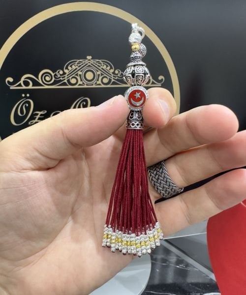 Özel Tasarım Bordo Renk Osmanlı Saray Püskül