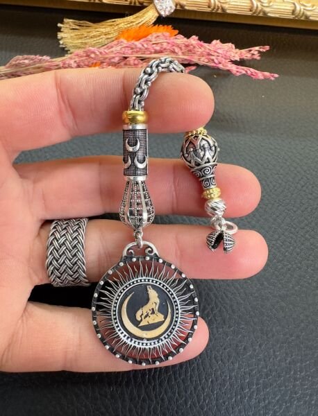 Bozkurt Model Üç Hilal Tasarım Tekli Gümüş Püskül