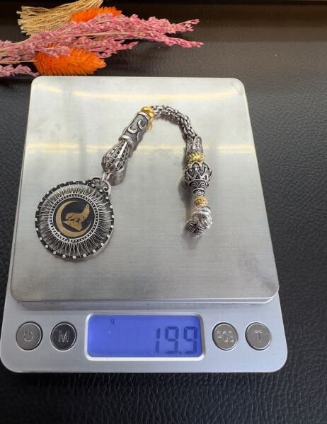 Bozkurt Model Üç Hilal Tasarım Tekli Gümüş Püskül