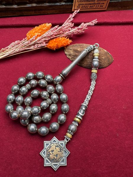 Beyzi Model Gümüş İşlemeli Kuka Tesbih