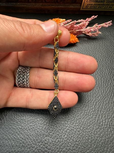 Özel Tasarım Diamond Taşlı  Gümüş Püskül