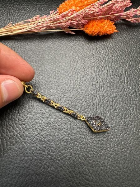Özel Tasarım Diamond Taşlı  Gümüş Püskül