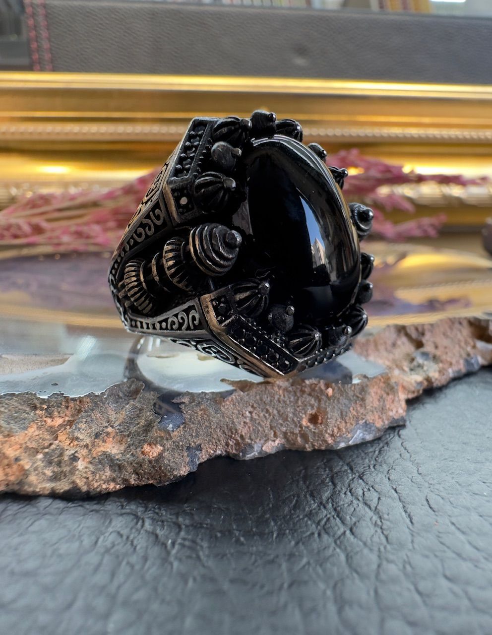 Onix Taşlı Cami Model Gümüş Yüzük