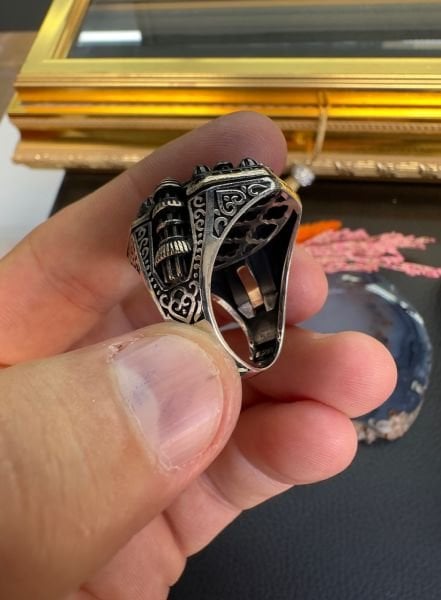 Onix Taşlı Cami Model Gümüş Yüzük