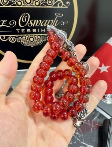 Tekerlek Model Şeffaf Turuncu İran Necef Katalin Tesbih