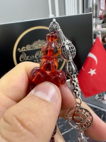 Tekerlek Model Şeffaf Turuncu İran Necef Katalin Tesbih