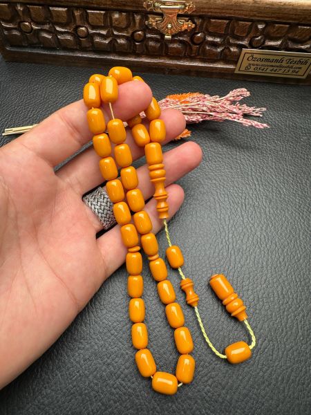 Kapsül Model Sarı Sıkma Kehribar Tesbih