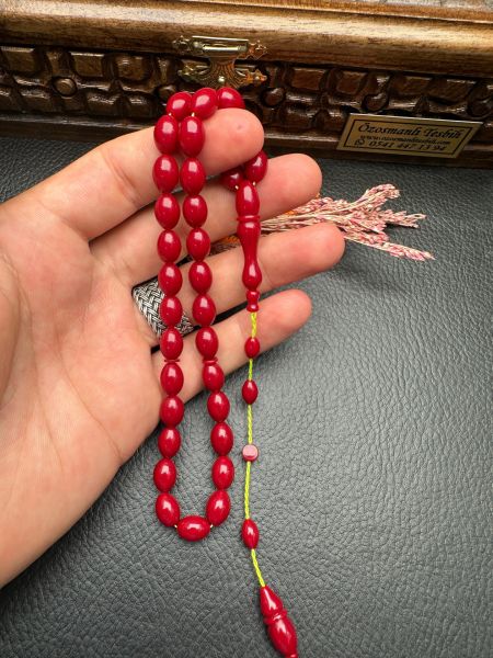 Beyzi Model Bordo Sıkma Kehribar Tesbih