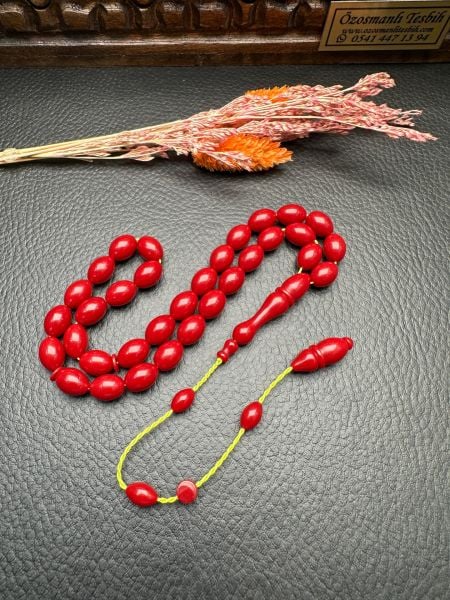 Beyzi Model Bordo Sıkma Kehribar Tesbih
