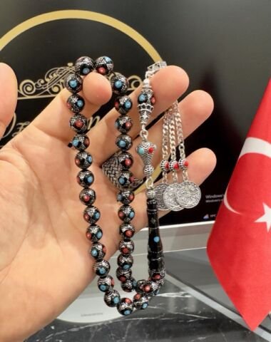 Küre Model  Firuze ve Mercan İşleme Erzurum Oltu Tesbih