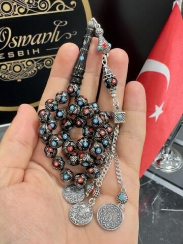 Küre Model  Firuze ve Mercan İşleme Erzurum Oltu Tesbih