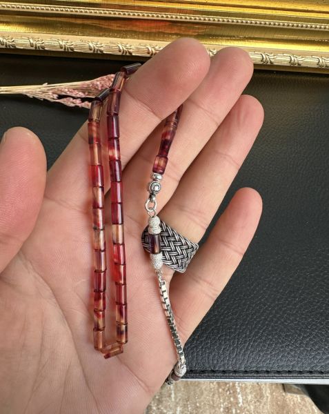 Kesme Model Ateş Kehribar Tesbih