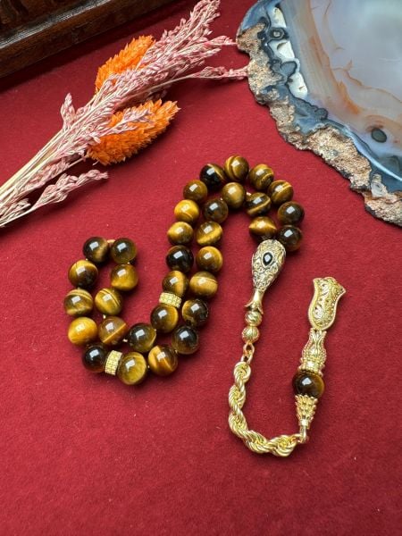 Küre Model KaplanGözü Doğal Taş Tesbih