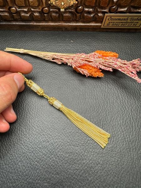 Özel Tasarım Diamond Tasarım Altın Yaldız Kaplama Gümüş Püskül