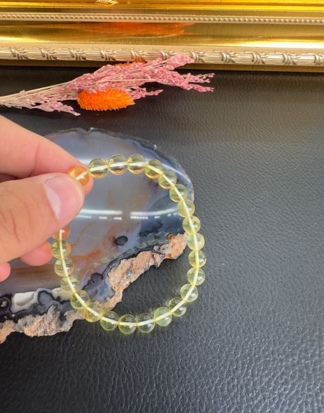 Küre Model Şeffaf Damla Kehribar Bileklik