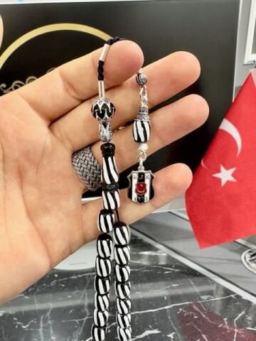 Kapsül Model Beşiktaş  Taraftar Çubuk Sıkma Kehribar Tesbih