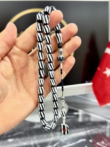Kapsül Model Beşiktaş  Taraftar Çubuk Sıkma Kehribar Tesbih