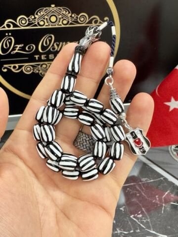 Kapsül Model Beşiktaş  Taraftar Çubuk Sıkma Kehribar Tesbih