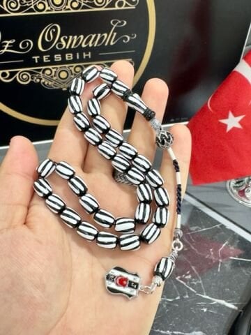 Kapsül Model Beşiktaş  Taraftar Çubuk Sıkma Kehribar Tesbih