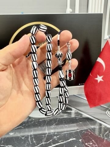 Kapsül Model Beşiktaş  Taraftar Çubuk Sıkma Kehribar Tesbih