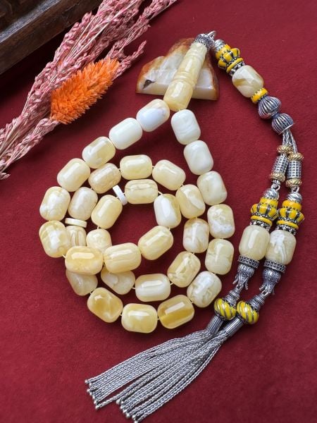 Kapsül Model Damla Kehribar Tesbih