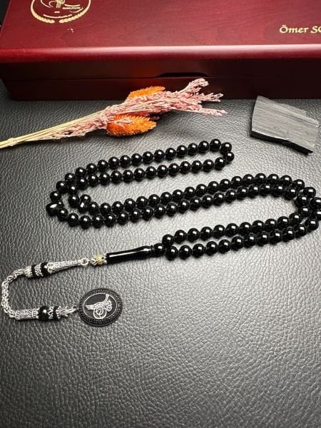 Armudi  Model 99'luk Sade Erzurum Oltu Taşı Tesbih