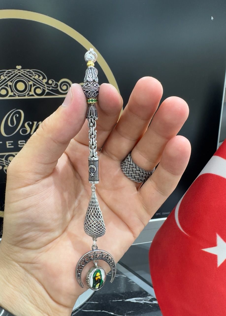 Özel Tasarım Hz. Ali Figürlü Gümüş Püskül