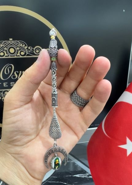 Özel Tasarım Hz. Ali Figürlü Gümüş Püskül