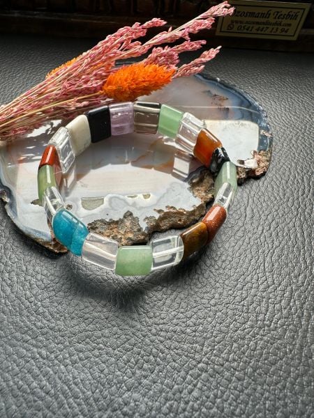 Rolex Model Mix Doğal Taş Bileklik