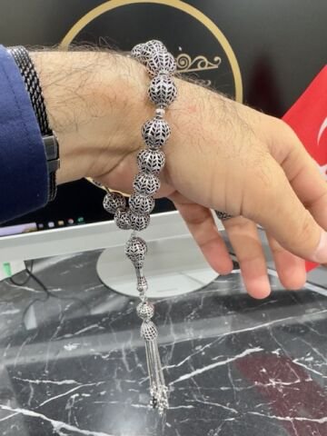Armudi Model 925 Ayar Gümüş Tesbih