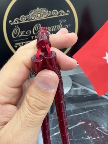 Kesme Model Bordo Renk Yakup Kara Çubuk Sıkma Kehribar Tesbih