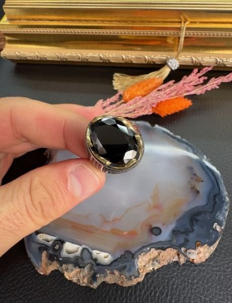 Onix Taşı Özel Tasarım Gümüş Erkek Yüzük