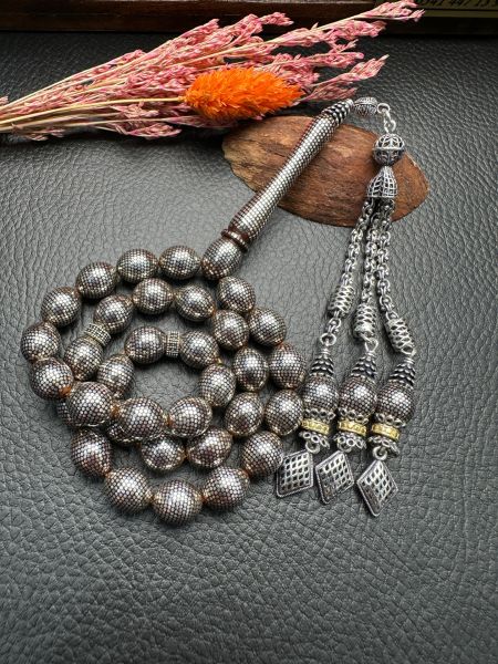 Beyzi  Model Gümüş İşlemeli Kuka Tesbih