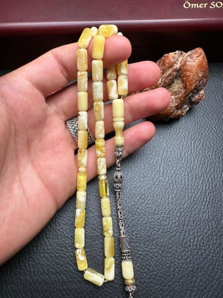 Kapsül Model Damla Kehribar Tesbih