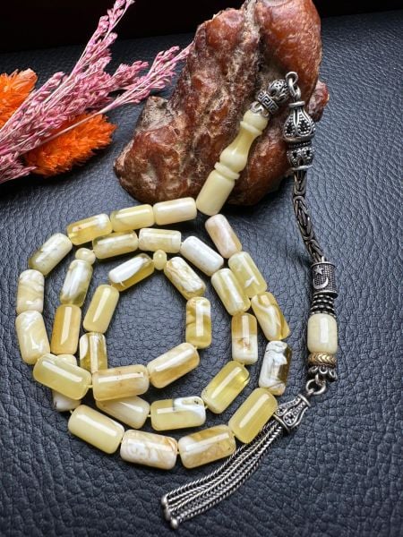 Kapsül Model Damla Kehribar Tesbih