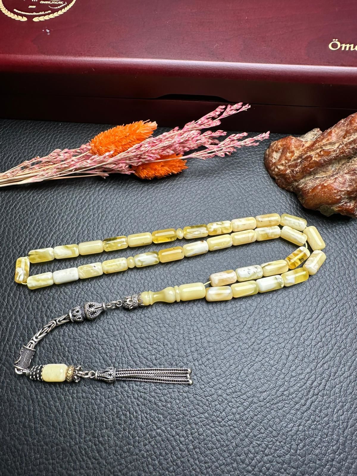 Kapsül Model Damla Kehribar Tesbih