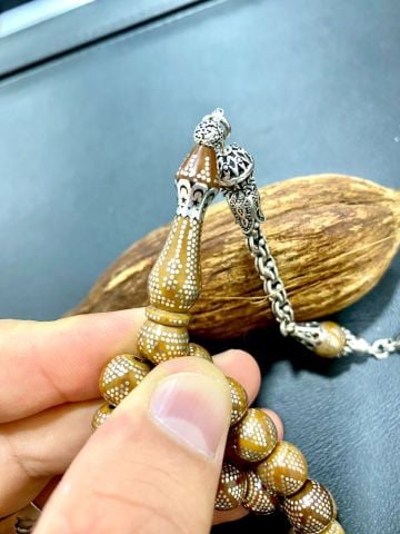 Küre Model Özel Gümüş İşlemeli Kuka Tesbih