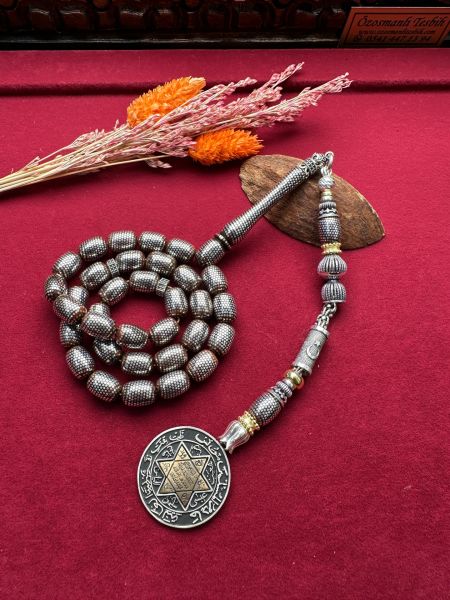 Kapsül Model Gümüş İşlemeli Kuka Tesbih