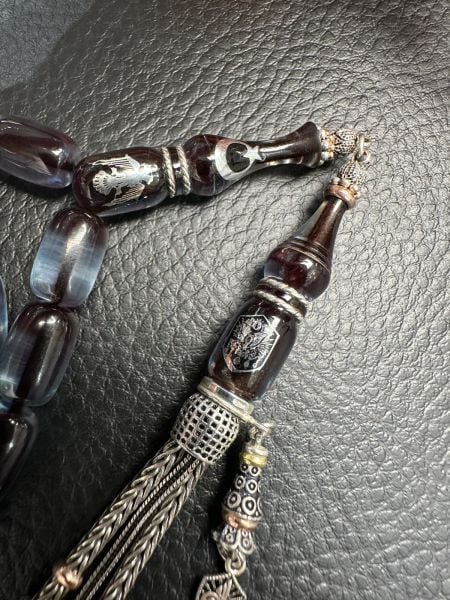 Kapsül Model Gümüş Dizayn Ateşi Sıkma Kehribar Tesbih